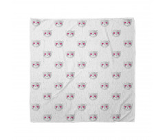 Kitty Faces Pink Hearts Bandana