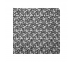 Greyscale Skulls Doodle Bandana