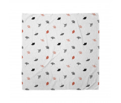 Red Black Ginkgo Leaves Bandana