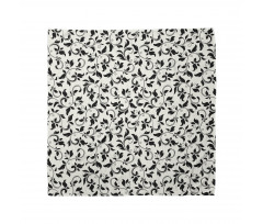 Monochrome Scroll Pattern Bandana