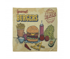 Hazır Yiyecek Bandana Retro Gurme Hamburger Yazılı Menü