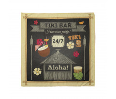 Hawaii Bandana Tatil Yerindeki Tiki Bar Alkollü Afiş Model