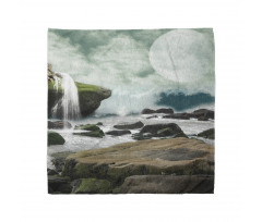 Waterfall Foggy Full Moon Bandana