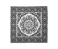 Sanat Bandana Etnik Örgü Desenleri Ortasında Çiçek Motifi