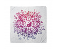 Yin Yang Bandana Mandala Şekil Üzerinde Kadim Sembol Model