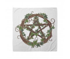 Yıldız Bandana Etrafı Yapraklarla Donatılmış Pentagram