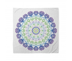 Mandala Bandana Etrafı Çiçek Gibi Spiritüalizm Temalı Motif