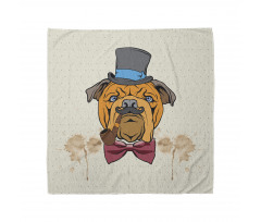 Bulldog Bandana Pipo İçen Ciddi Köpek Kafası