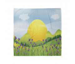 Mountains with Violets Bandana