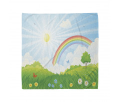 Sun and Rainbow Flowers Bandana