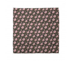 Floral Bandana Vintage Nostaljik Pembe Güller Desenli Şık