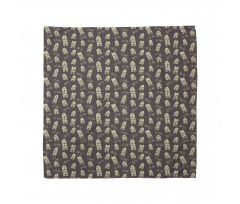 Retro Houses and Bicycles Bandana