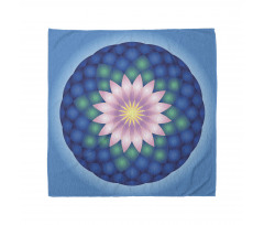 Meditasyon Bandana Mandala Ortasındaki Lotus Çiçeği Desenli