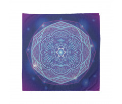 Geometrik Bandana Neon Renkli Mandala Desenli Pembe Mavi