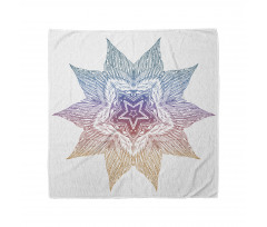 Vintage Bandana Ortasında Yıldız Bulunan Mandala Desenli