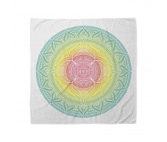 Etnik Bandana Gökkuşağı Ombre Mandala Çiçeği Desenli