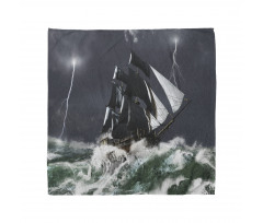 Storm Ship on Wavy Ocean Bandana