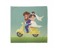 Happy Newlyweds on a Scooter Bandana