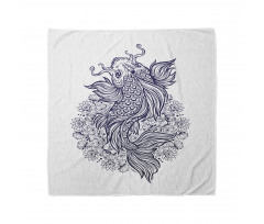 Koi Carp in Dark Blue Tone Bandana