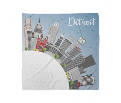 Detroit USA Skyline Art Bandana