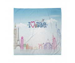 I Love to Travel Words Sky Bandana