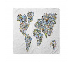 Photos Placed as World Map Bandana