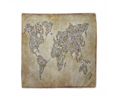 Vintage Collage World Map Bandana