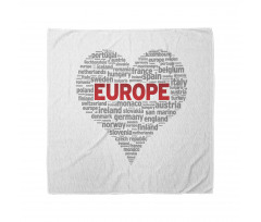 European Country Names Heart Bandana