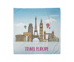 Travel Europe Landmarks Sky Bandana