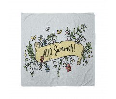 Sevimli Bandana Hello Summer Yazılı Kenarları Çiçekli İkon