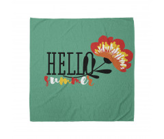 Floral Hello Summer Text Bandana