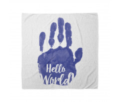 Hello World Color Hand Print Bandana