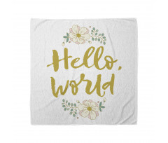 Floral Hello World Lettering Bandana