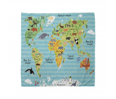 Kids World Map of Animal Bandana