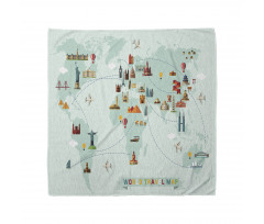 Famous World Travel Map Bandana