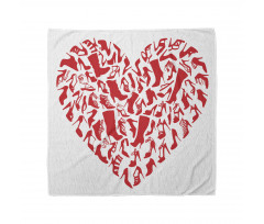 Heart Shoe Silhouettes Bandana