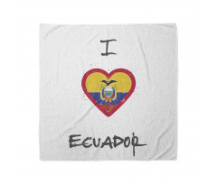 I Love Ecuador Heart Flag Bandana