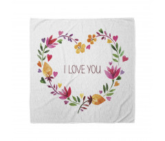 Text in Floral Heart Bandana