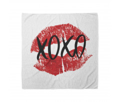 Lips Pattern with Love Kisses Bandana