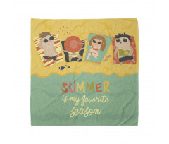 Sunbathing Kids Beach Doodle Bandana