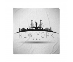 New York USA Wording Landmarks Bandana