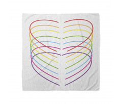 Vivid Outline Heart Drawings Bandana