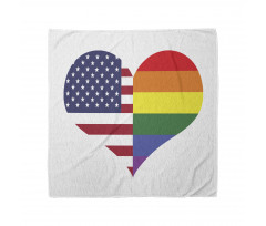 Heart with Old Glory Rainbow Bandana