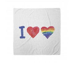 Watercolor I Love LGBT Homo Bandana