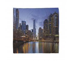 Chicago Riverside at Night Bandana