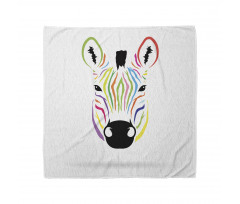 Hayvan Deseni Bandana Rengarenk Zebra Portreli