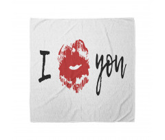 I Kiss You with Lipstick Print Bandana