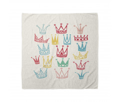 Cartoonish Colorful Crowns Bandana