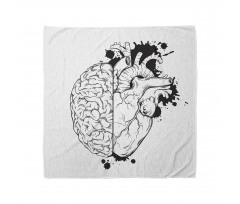 Human Heart and Brain Art Bandana