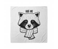 Raccoon with Hug Me Words Bandana